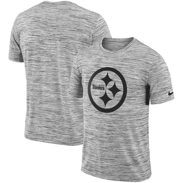 Pittsburgh Steelers Heathered Black Sideline Legend Velocity Travel Performance Nike T-Shirt